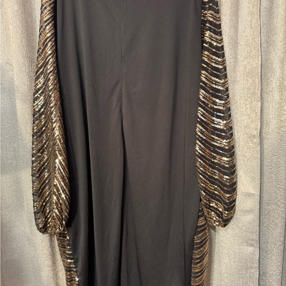 Ashley Stewart Black and Gold Long Sleeve Dress - Picture 4 of 4